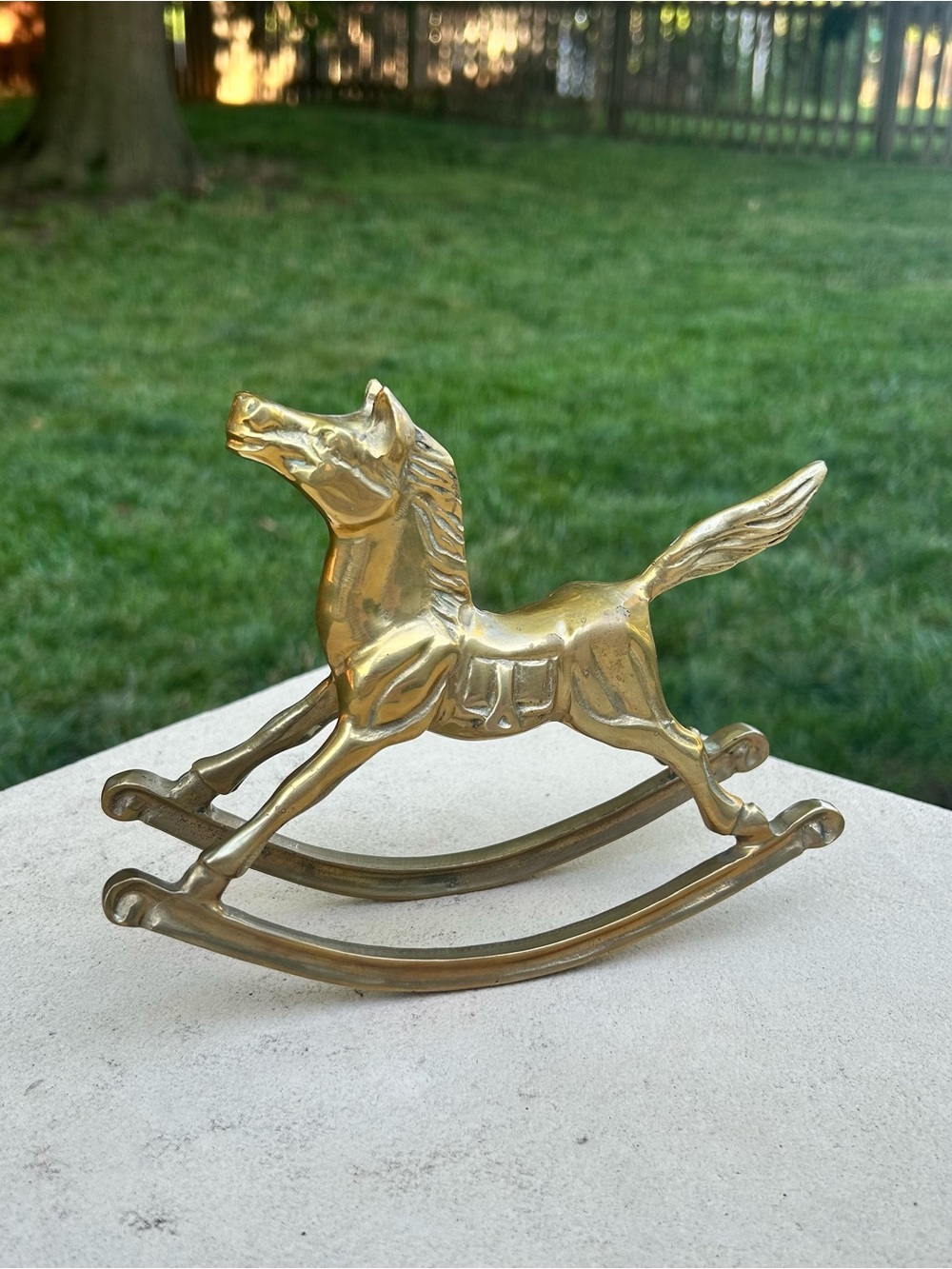 Brass Rocking Horse Figurine